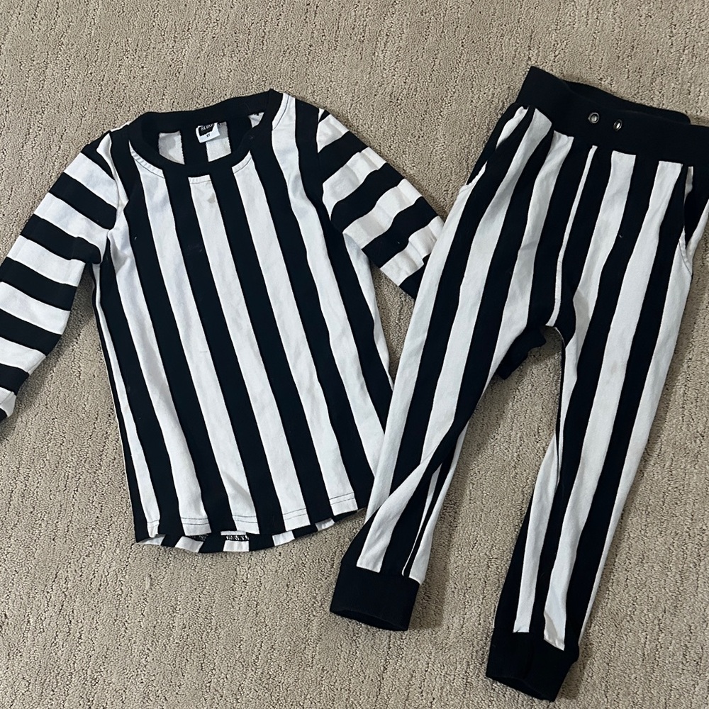 Black and White Striped Kids Outfit Beetlejuice Inspired Kids Size 3